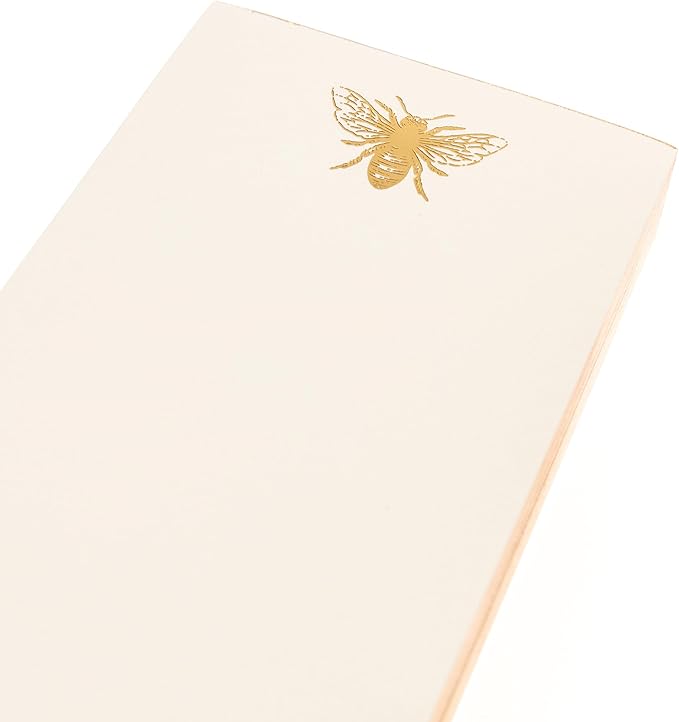 Graphique Bee Designer List Pad Luxe Collection, Gold Foil Embossed To-Do Notepad, Writing Pad with150 Pages, 4” x 9.75”