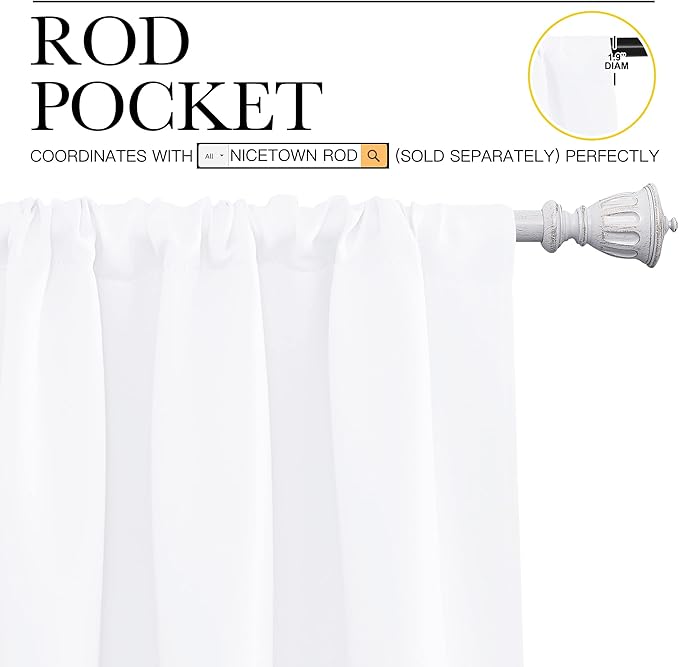NICETOWN 50% Light Blocking Kitchen Curtains