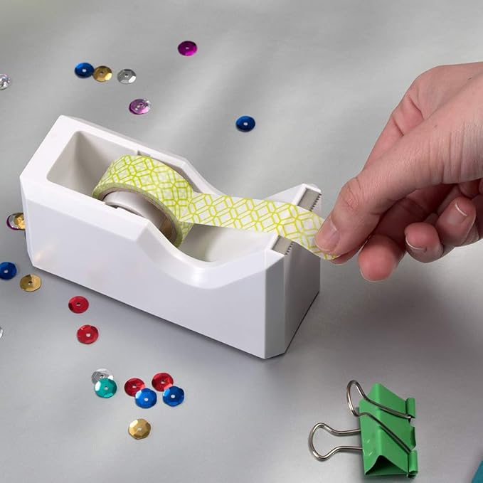 JAM PAPER Colorful Desk Tape Dispensers - White - Sold Individually