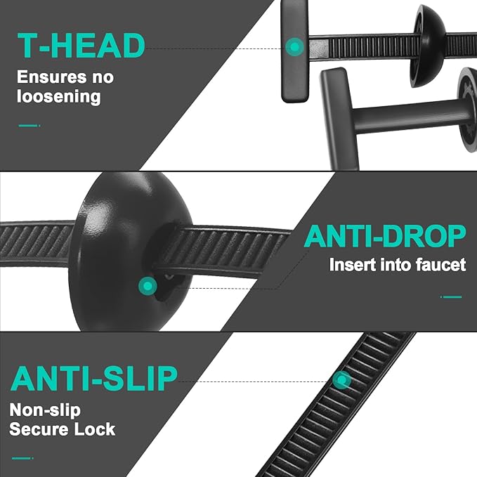 150Pcs Nylon Universal Cable Tie Buckle - New Multifunctional Nylon Zip Ties, Heavy Duty Plastic Rivet T Zip Ties Style, for Daily Maintenance And Fixing Of Automobiles