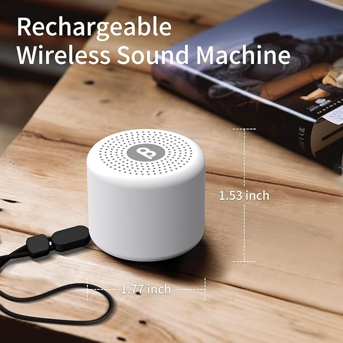 Mini Portable Sound White Noise Machine Baby Patter for Sleep with 30 Soothing Sounds for Baby Kids Adults 32 Volume Levels Sleep Soother Auto-Off Timer for Travel Home Office Privacy