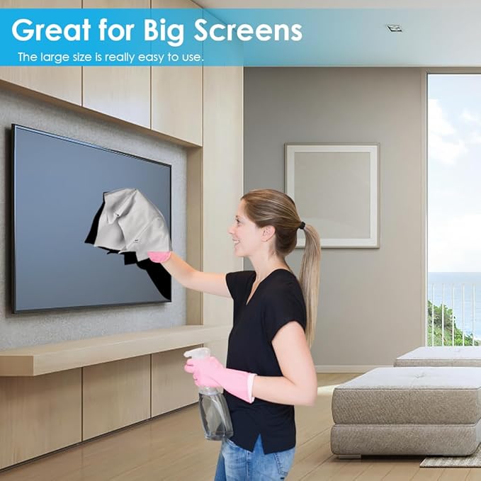 Wsivoiv 6PCS Large Eyeglass Cleaning Cloths, 12 x12 inches Glasses Cleaner, Individually Wrapped, Premium Microfiber Cleaning Cloth for Glasses, TV, Laptop Screens and Lens, Easier to Grip and Use