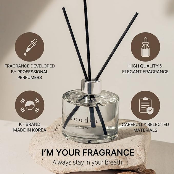 COCODOR Signature Reed Diffuser/Cedar Wood/6.7oz/1Pack / Home Fragrance Scent Essential Oil Stick Diffuser for Bedroom Bathroom Home Décor