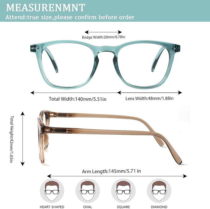 Henotin 3-Pack Blue Light Blocking Reading Glasses,Spring Hinge Computer Readers for Men Women,Anti UV Ray Filter Eyeglasses (Mixed Color-3, 0.75, Diopters)