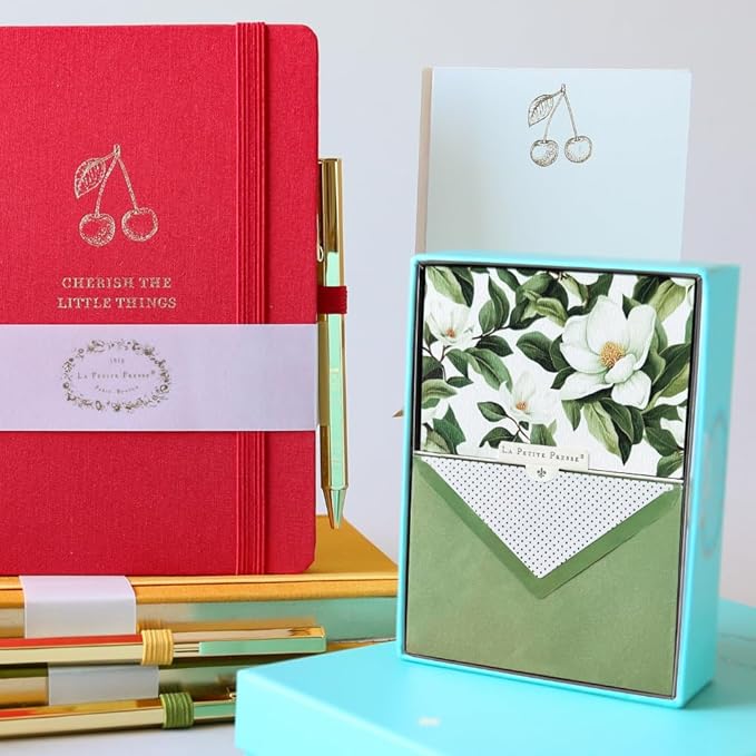 L’Orange Designer Cards by Graphique Luxe Collection, Silver Foil Embossed Stationary Boxed Set, 10 Blank Cards with 11 Envelopes, All Occasion Greetings, 5.25" x 3.8"