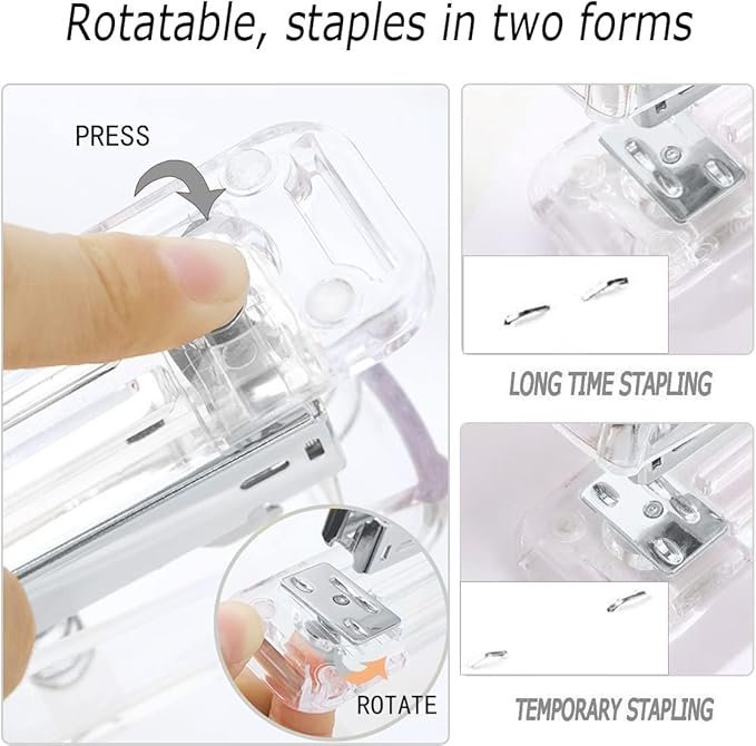 Office Desk Accessories, Acrylic Stapler, Staple Remover, Tape Holder, Pen Holder, Ballpoint Pen, Scissor, Binder Clips, 1000pcs Staples, Phone Holder, Ruler, Transparent Glue and 300 Notes