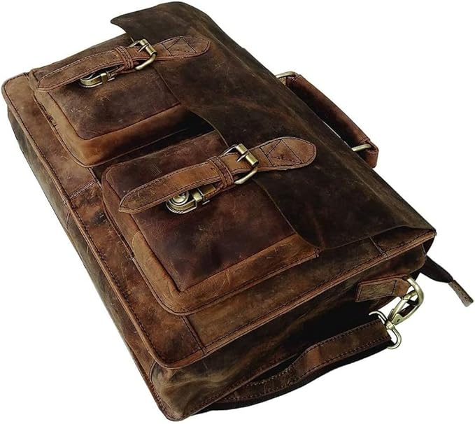 cuero Retro Brown Laptop Messenger Bag Office Briefcase Crossbody Travel Bag For Men And Women Bag Office Laptop Bag