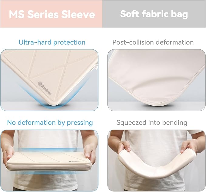 Smatree MS70 Hard EVA Protective Sleeve with Stand Compatible for 14 inch Acer ConceptD 3 Laptop - CN314-72-53F0 Laptop, Waterproof and Anti-Shock Bag,White