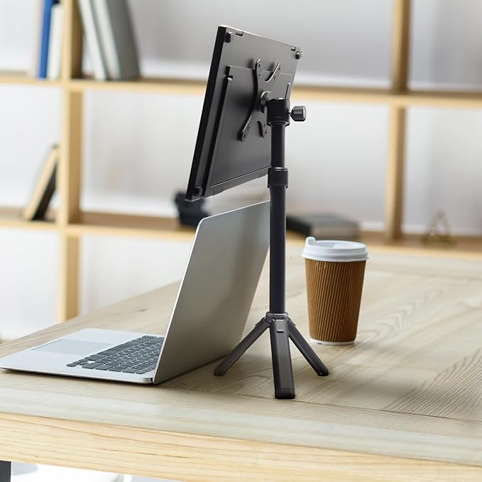 Kado Metal Portable Monitor Stand Tripod, 100x100mm 75x75mm Wall/Arm Mount Adapater Bracket Plate, 360° Ball Head and 1/4" Screw Compact for Phone, Tablet, Projector, Camera and Webcam