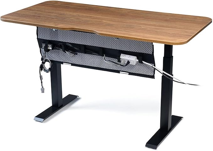 PERFECT POSTURE Mesh Cable Organizer – Under Desk Cable Management with Adjustable Straps, Flexible Mesh, Easy-Access Design, & Standing Desk Compatible – 37.4” (White)