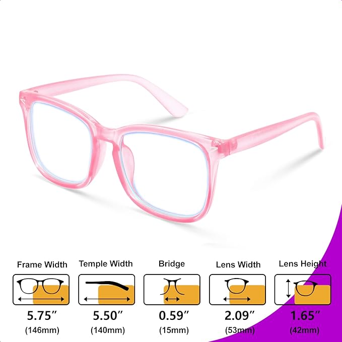 VISOONE Blue Light Blocking Glasses Square with Anti Computer Glare for Gaming Women and Men MONTANA