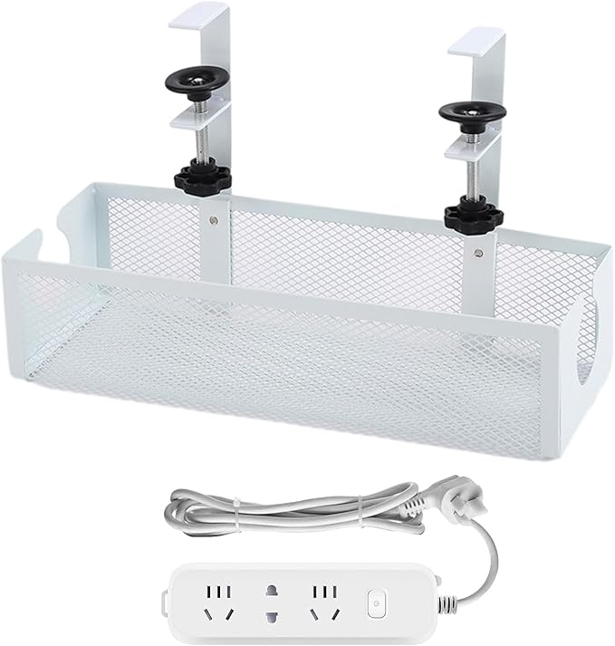 Under Desk Cable Tray - Non-Drilling Wire Organizer,Wire Organizer Under Desk,for Family Friends Students Adults Men Women Home Indoor Office Study Kitchen