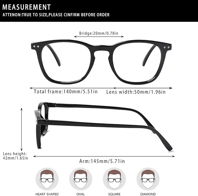 Henotin 3 Pack Blue Light Blocking Reading Glasses,Spring Hinge Computer Readers for Men Women,Anti UV Ray Filter Eyeglasses (3 Pairs, 1.50)