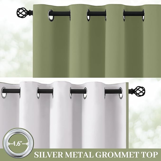 Yakamok 100% Blackout Curtain Panels 72 inches Cold and Light Blocking Drapes