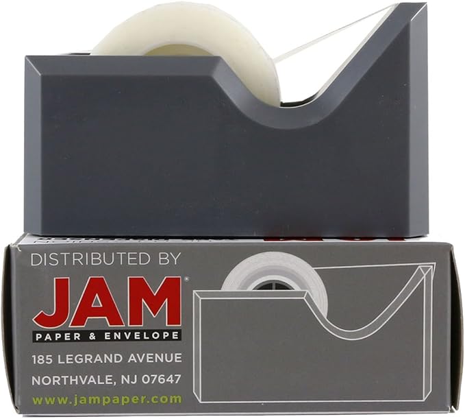 JAM PAPER Colorful Desk Tape Dispensers - Gray - Sold Individually