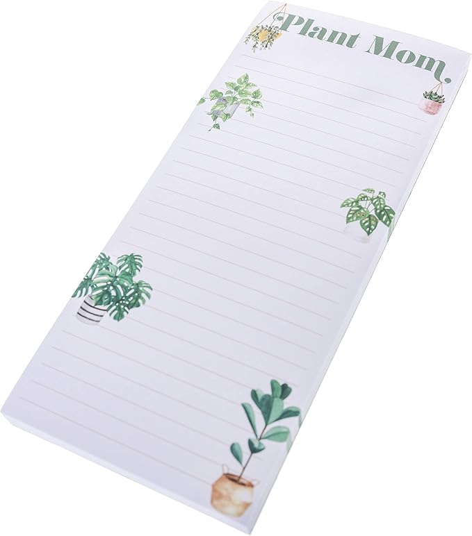 Graphique “Plant Mom” Magnetic Notepad | 100 Tear-Away Sheets | Grocery, Shopping, To-Do List | Magnetic Writing Pad for Fridge, Kitchen, Office | Lined Paper | Great Gift | 4” x 9.25”