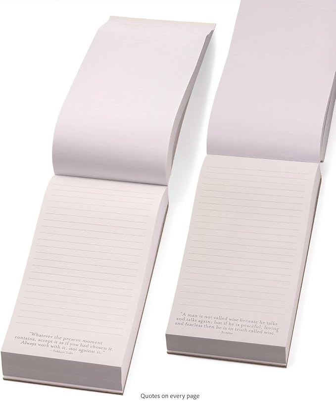 Eccolo Inspirational Quotes Thick Note Pad, "A Thought a Day" List Pad with 365 Inspirational Quotes for Notes, Memos - A Year of Positive Thinking, To Do List Notepad (Off-White, 4.5-x-8 Inches)