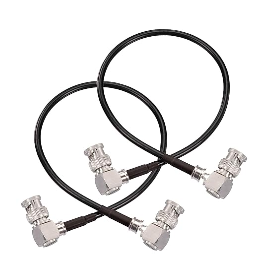 Superbat Thin 3G/6G/12G SDI Cable 1ft BNC Cable 75 Ohm Precision SDI Video Cable Right Angle Supports HD-SDI/3G-SDI/4K/8K Monitor Surveillance DVR Recorder