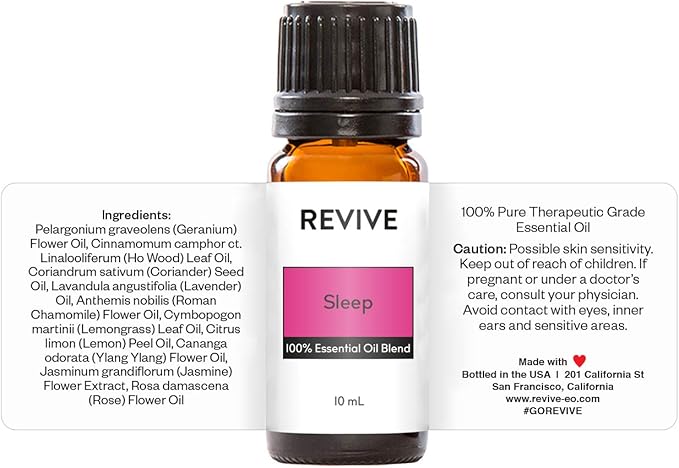 Sleep Essential Oil Blend by Revive Essential Oils - 100% Pure Therapeutic Grade, for Diffuser, Humidifier, Massage, Aromatherapy, Skin & Hair Care - Unrefined Oils with No Fillers