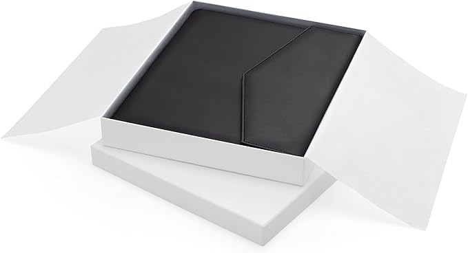 FOREVERMORE PORTFOLIOS Padfolio Binder Organizer for Women | Faux Leather Portfolio Folder for Resume, Documents, Notebook, Tablet and Business Cards | Notepad Included - Black