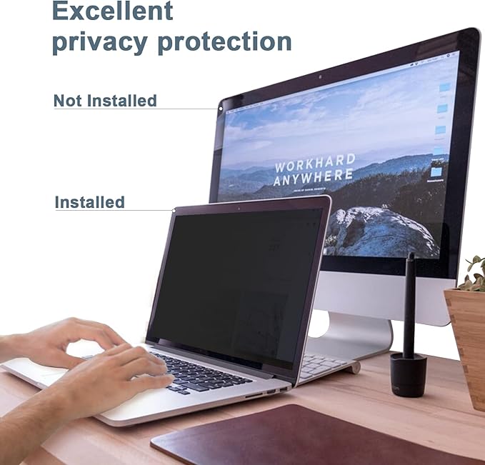 IPROKKO Laptop Privacy Screen 13.3 Inch Compatible With Hp, Dell, Acer, Lenovo, Thinkpad, Samsung, Asus, Sony, Removable 16:9 Aspect Laptop Privacy Shield, Anti Blue Light Glare 13.3 Inch Laptop Priva