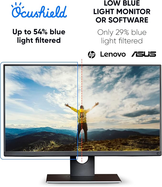 Ocushield 22” (16:10) Premium Anti Blue Light Screen Protector with Privacy Filter for Laptops and Computer Monitors - Anti-Glare - Easy Install - Anti-Fingerprint - Reduce Eye Fatigue (474 x 297 mm)