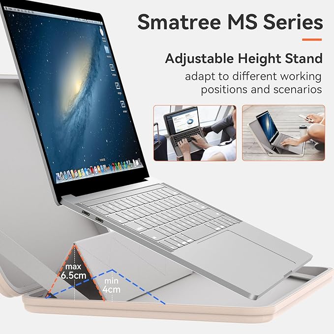 Smatree MS85T Hard EVA Protective Sleeve Case with Stand Compatible for 16 inch Acer Swift Edge 16 Laptop - SFA16-41-R6YS Waterproof Sleeve, White