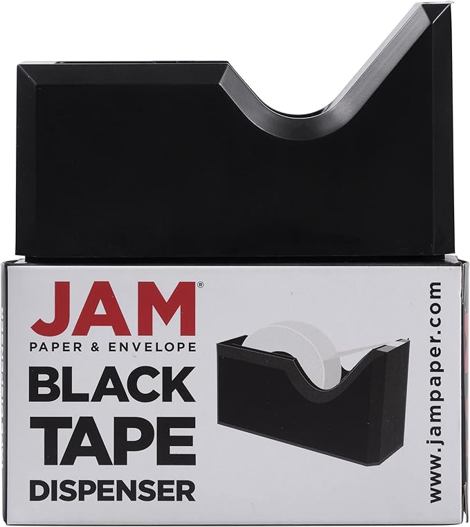 JAM PAPER Colorful Desk Tape Dispensers - Black - Sold Individually