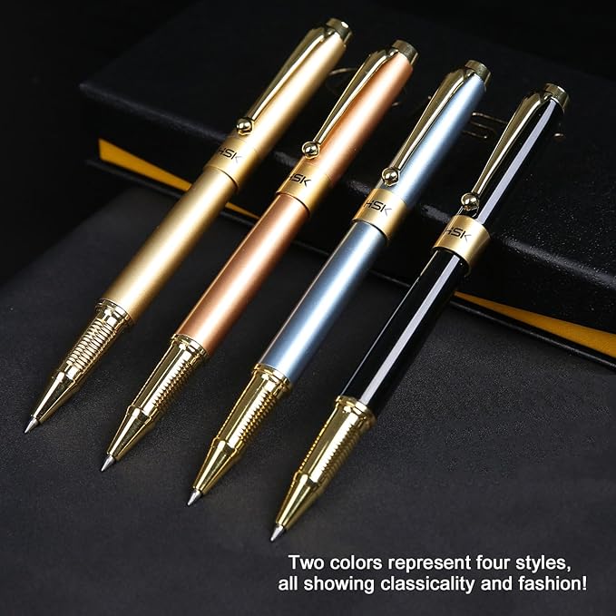 HSK Ballpoint Pens Luxury gift Pen Black Refill Line width 0.5mm,Best Ball Pen Gift Set for Men & Women Professional Executive,Office,Nice Pens Classy Gift Box (Blue)