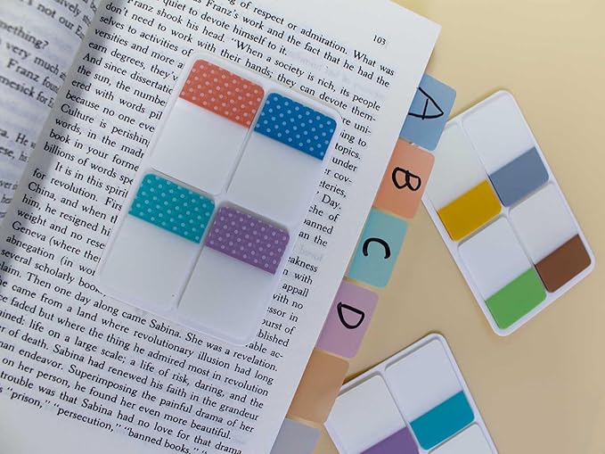ELII 900 PCS 1 Inch Book Tabs Sticky Index Tabs,Writable and Repositionable File Tabs Flags Colored Page Markers Labels for Reading Notes, Books and Classify Files, 41 Sets