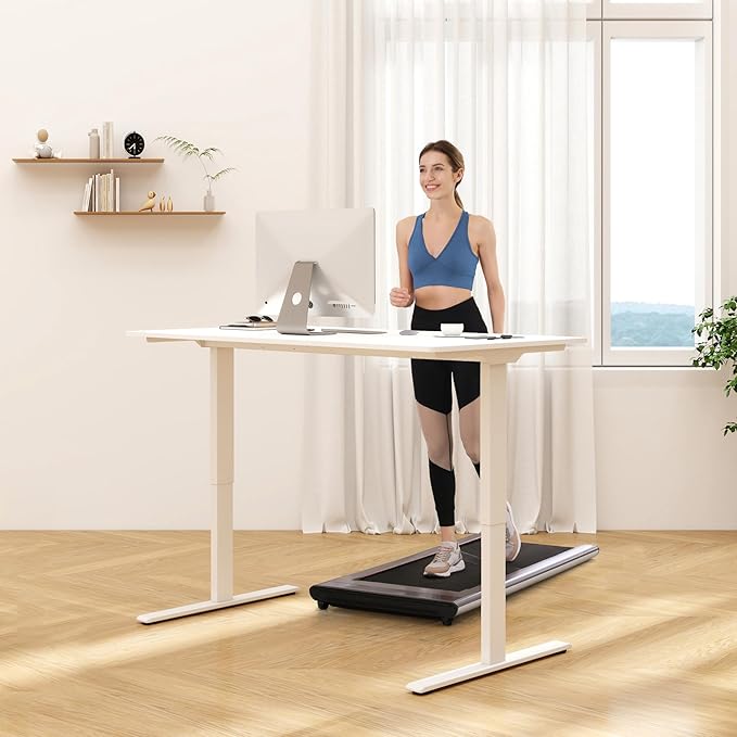 FLEXISPOT E3 Dual Motor Electric Standing Desk 48 x 30 Sit Stand Up Desk, Holds 220 lbs, Adjustable Height w/Memory Presets, One-Piece White Desktop & White Frame, Ships in 2 Boxes