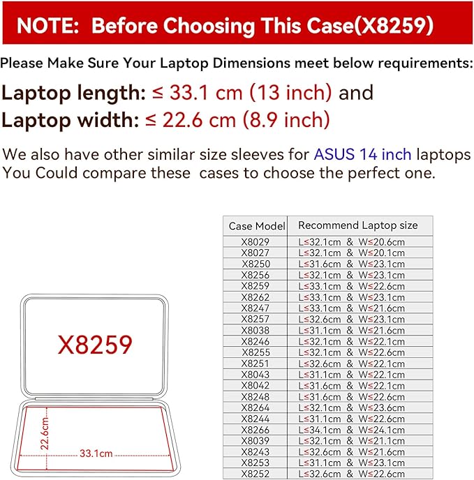 Smatree Hard EVA Protective Sleeve Case Compatible for 14 inch ASUS ExpertBook B3 Flip (B3402) Laptop, for ASUS Vivobook Flip 14 TP401/TP412 Laptop Notebook Bag (X8259)