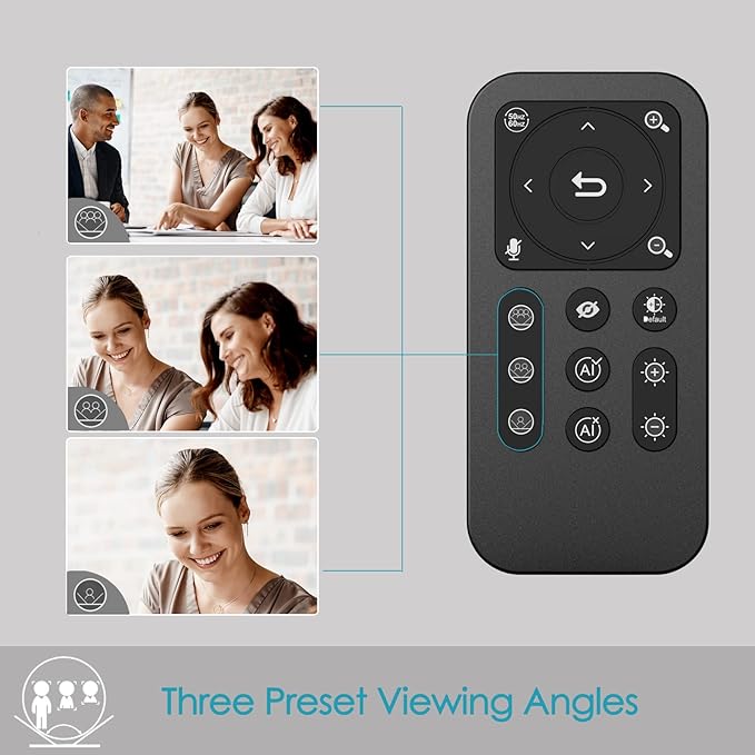 Angetube 4K AI Webcam: AI-Tracking Web Camera Dual AI Noise-Cancelling Microphones - HDR-Enabled, USB 3.0, Remote Control, Sony_Sensor, Adjutable Field of View, Work with Teams, Zoom, Webex