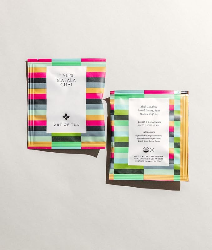 Art of Tea | Talis Masala Chai | 50 Eco Friendly Pyramid Chai Tea Bags Sachet