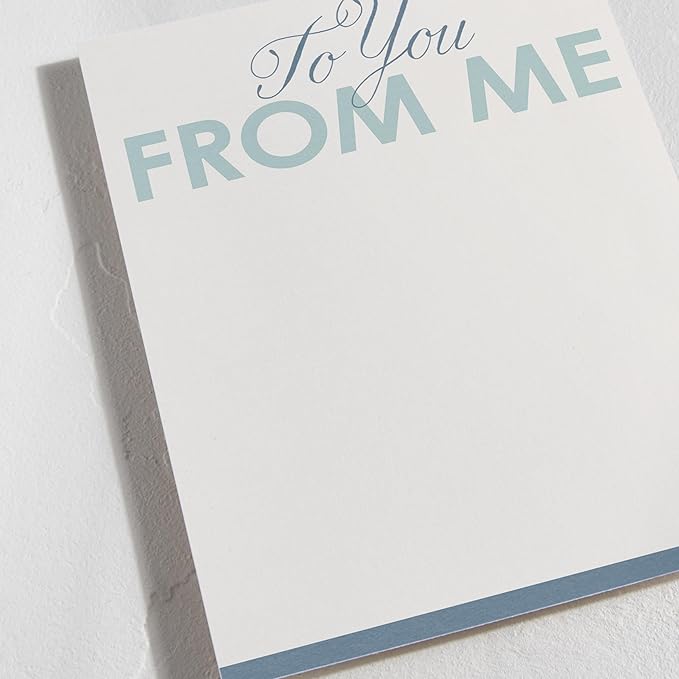 Minted To You From Me Stationery Set, Set of 10, Flat Note Cards & Envelopes for Invitiations and Handwritten Thank You Messages, Blue Star Backer Design, Gifts for Men or Women, Luxurious Paper