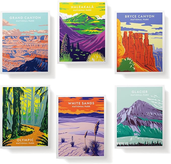 Twigs Paper - Assorted Outdoor National Parks Greeting Cards - Stationery Cards with Envelopes - Thank You and Blank Note Cards -Greeting Cards for All Occasions - Made in USA (5.5 x 4.25, Set of 12)