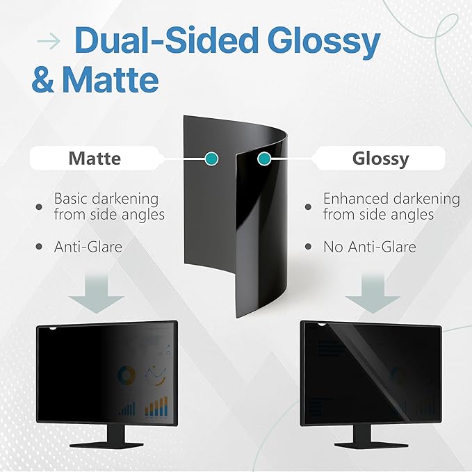 VINTEZ 24 Inch 16:10 Privacy Screen for Computer Monitor and Laptop - Anti Glare Protector Film Blue Light Filter Eye Protection - Computer Screen Privacy Shield, [1 Pack]