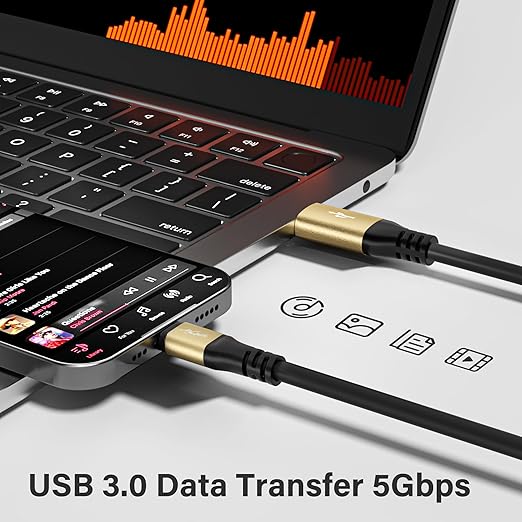 USB 3.0 A to USB C Cable 15FT, Extra Long Type A to Type C Cord, 3A Fast Charging & 5Gbps Data Transfer, Compatible with iPhone 17/16/15 Series, Samsung Galaxy S10 S10+, iPad, Tablets, Laptops