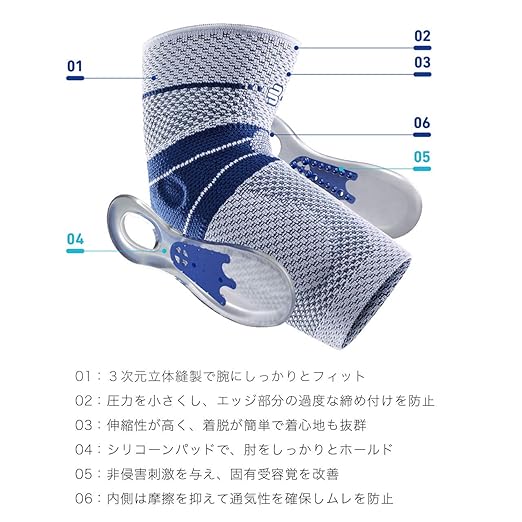 Bauerfeind - EpiTrain - Elbow Support - Targeted Compression for Chronic Elbow Pain - Size 0 - Color Titanium