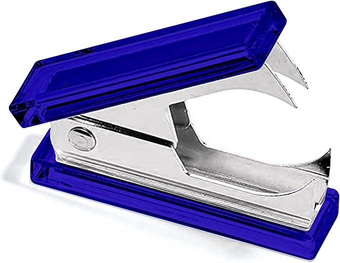 OfficeGoods 3 Piece Acrylic Desk Set - Includes Ruler, Staple Remover, Scissors - Functional & Elegant Desk Accessories - Stationery Tools for Home, Office, and School - Blue with Silver Metal