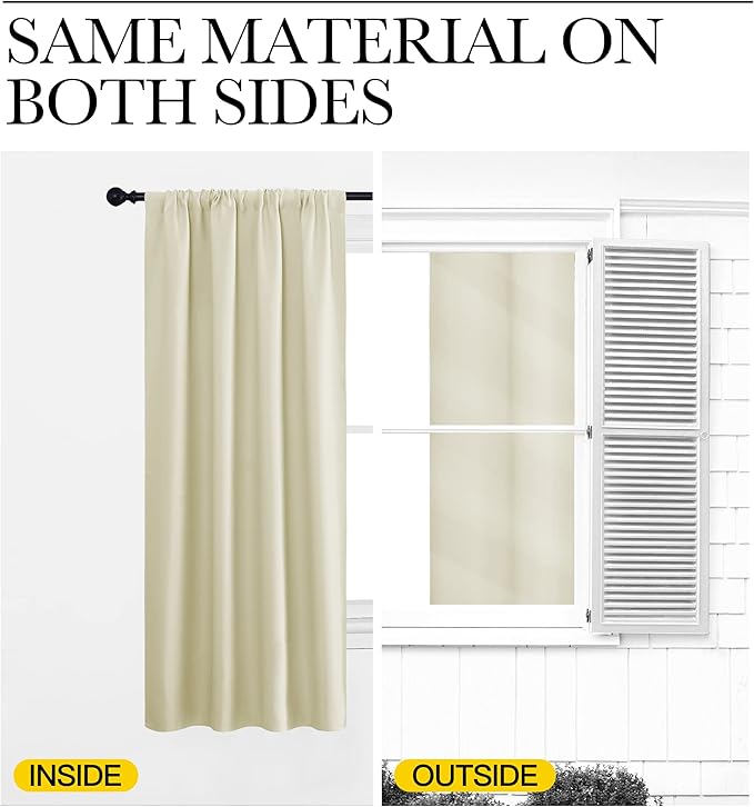 NICETOWN Beige Blackout Curtains