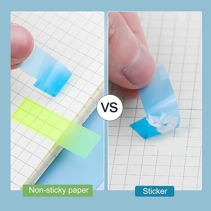 Golcellia 600 Pcs, Transparent Sticky Notes, Page Markers, Book Tabs, Sticky Note Tabs, Sticky Tabs, Page Tabs, Label Stickers, Pop Up Index Tabs, Tabs Flags Stickers