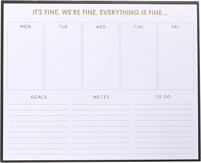 Graphique Weekly To Do Deskpad - It's Fine Design - 9.75" x 8", 80 Sheets, Themed Pages - Planner for College Students, Business Appointments, Great Gift