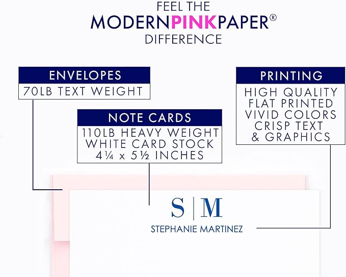 Personalized Monogram Stationery With Envelopes, FLAT Note Cards With Name, Farm Stationery Set, Watercolor Note Cards for Women, Stationary Paper With Initials, Your Choice of Colors and Quantity