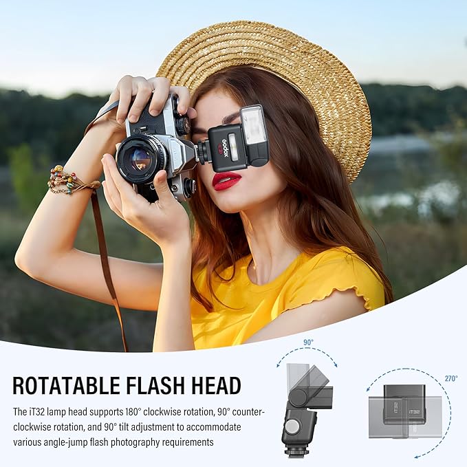 Godox IT32 TTL Camera Flash for Sony with X5S Trigger & Diffuser kit,Magnetic Hotshoe & Trigger 2-in-1,2.4G Wireless,HSS 1/8000s,GN18,LED Modeling Lamp,Colorful Touch Screen,Rotatable Flash Head