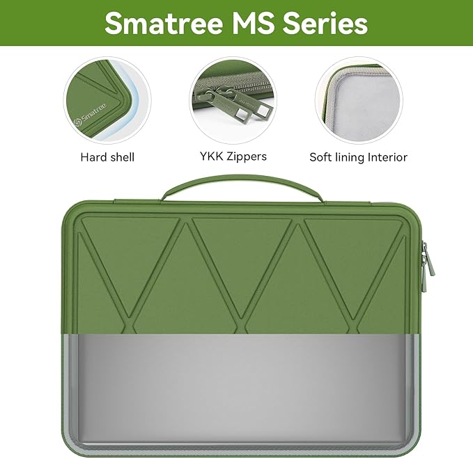 Smatree MS26T Hard EVA Protective Sleeve with Stand Compatible for 12.2 inch Acer Chromebook Spin 312,11.6 inch Chromebook 311,TravelMate B3 TMB311-33-C3FM,TravelMate Spin B3 11 TMB311RN-33 Bag,Green