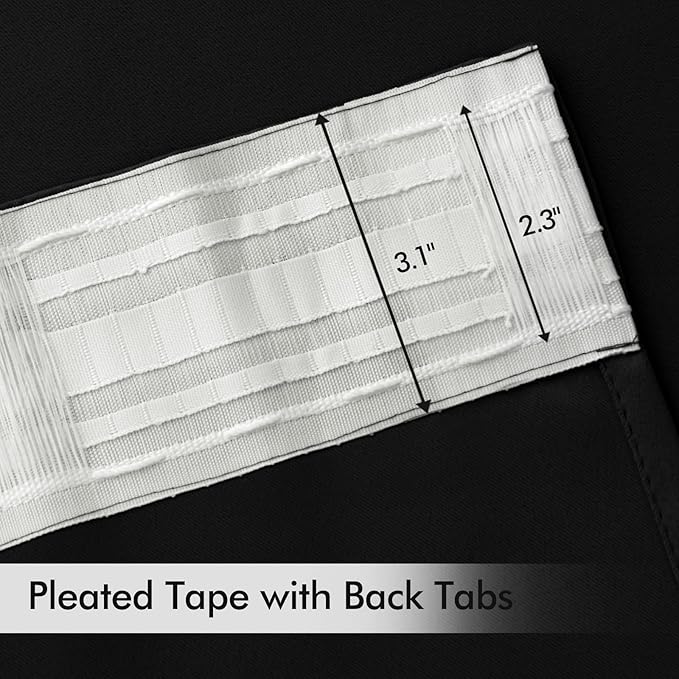 MIULEE Back Tab Blackout Curtains 94 Inch Long 2 Panels Set