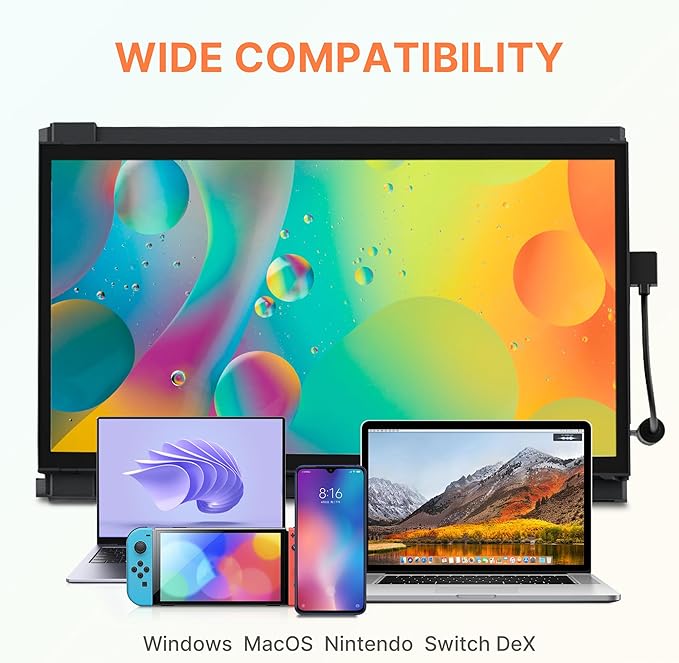 Mobile Pixels Duex Plus DS Portable Laptop Monitor, 13.3'' Laptop Screen Extender, Type-C/HDMI Plug and Play, Portable Monitor for 13'' to 14.5'' Laptop