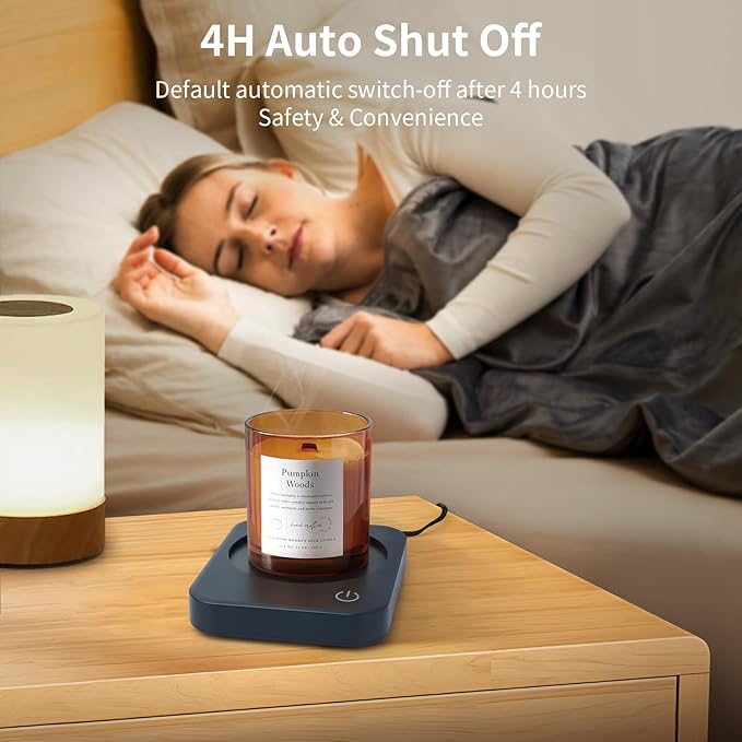 AnbanglinCoffee Mug Warmer, Smart Cup Warmer for Desk, 3 Temperature Control & Auto Shut Off, Electric Cup Warmer for Heating Candle,Milk,Tea,Beverage (Dark Blue-No Cup)