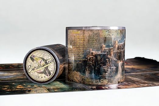 Fantasy Landscape Transparent Vintage Washi Tape 6x5 cm – Decorative Scrapbooking Craft Adhesive Roll, Magical Scenery, Enchanted World Illustration Design for Journals, Planners, Cards & DIY Projects